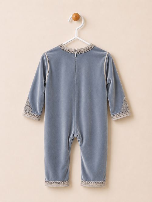 Grenouillère Caftan grise en velours.