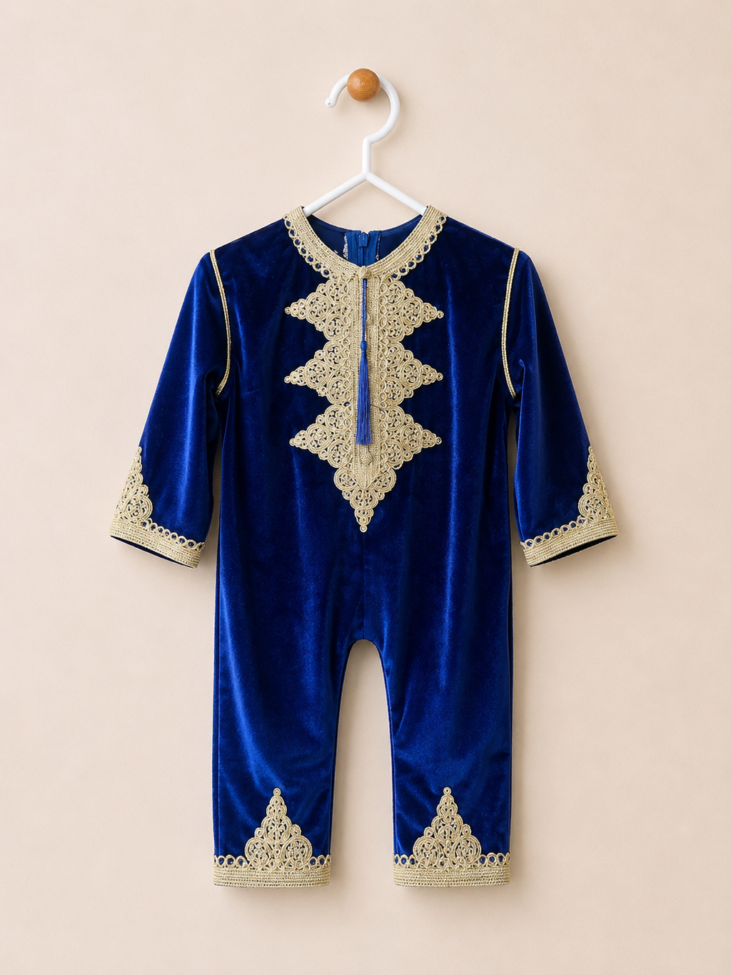 Grenouillères Caftan Bleu Roi Velours.