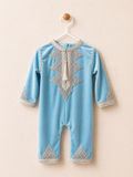 Grenouillères Caftan Bleu Ciel Velours.