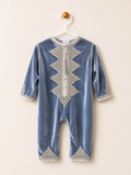 Grenouillère Caftan grise en velours.