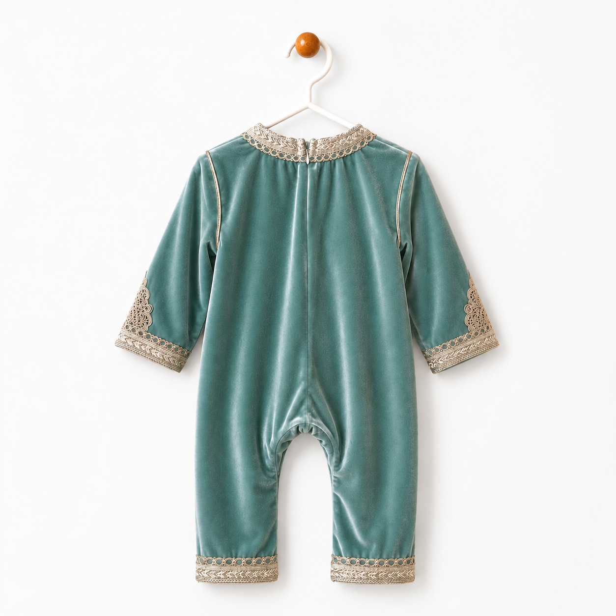 Grenouillère Caftan Vert Sauge Velours.